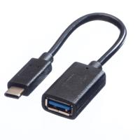 VALUE USB 3.2 Gen 1 Kabel, USB Type C - A, M/F, OTG, VALUE USB 3.2 Kabel, USB Type C - A, M/F, OTG , zwart, 0,15 m