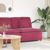 Modulaire bank middenmodule met kussens 100 cm wijnrood