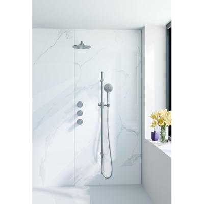 Fortifura Nebbio Regendoucheset - inbouwkraan - inbouwdeel - glijstang - doucheslang metaal - ronde handdouche - 35cm wandarm - ronde hoofddouche - geborsteld RVS PVD (RVS) SW1183066 SW1111529 SW706208 SW799447 SW720561 SW1