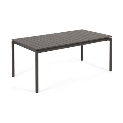 Kave Home Zaltana tuintafel uitschuifbaar 180/240x100 cm Zwart