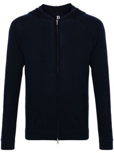 Boggi Milano hoodie en maille à fermeture zippée - Bleu