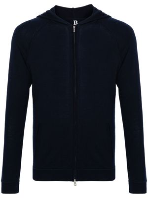 Boggi Milano Gebreide hoodie - Blauw Boggi Milano Gebreide hoodie - Blauw