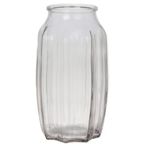 Bloemenvaas - helder transparant glas - D12 x H22 cm