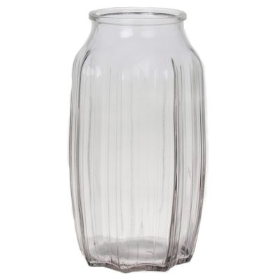 Bloemenvaas - helder transparant glas - D12 x H22 cm