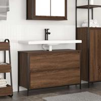 Badkamerkast met lades 90x34,5x60 cm bruin eikenkleurig