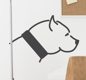 Muursticker Silhouet Pitbull