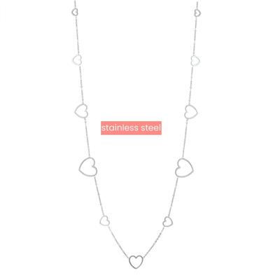 Day&Eve Ketting Long Hearts | Zilver