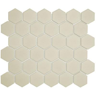The Mosaic Factory London Mozaiek Tegel Hexagon - Wit Porselein Ongeglazuurd, R11 281x325 mm