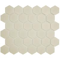 The Mosaic Factory London Mozaiek Tegel Hexagon - Wit Porselein Ongeglazuurd, R11 281x325 mm