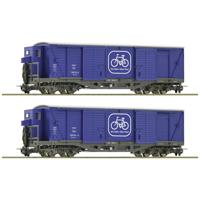 Roco 6640003 H0e 2-delige set fietstransportwagens van de ÖBB