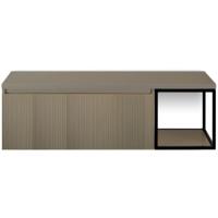 Frozen 3D Badmeubelset 140 cm - Greeplijst in Kleur - Zwart Frame - Wastafelbovenblad Olive