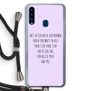 Zelfvertrouwen: Samsung Galaxy A20s Transparant Hoesje met koord