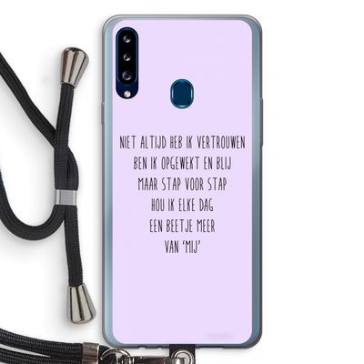 Zelfvertrouwen: Samsung Galaxy A20s Transparant Hoesje met koord