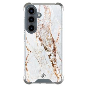 Samsung Galaxy S25 shockproof hoesje - Marmer goud