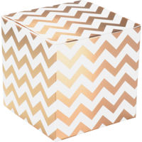 Geschenkdoos | Chevron | karton | 8x8cm | wit/goud | 800 stuks