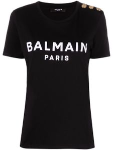 Balmain t-shirt à logo imprimé - Noir