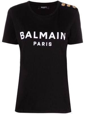 Balmain t-shirt à logo imprimé - Noir