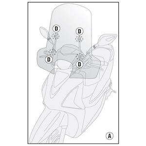 GIVI Bevestigingskit windscherm, moto en scooter, A7054A