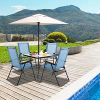 Set van 4 Opvouwbare Terrasstoelen Draagbare Stoelen met Rugleuning en Armleuningen en Metalen Frame Eetstoelen voor Buiten Set van 4 Opvouwbare Terrasstoelen Draagbare Stoelen met Rugleuning en Armleuningen en Metalen Frame Eetstoelen voor Buiten