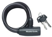 MASTER LOCK Kabelslot van 1,8 m met een diameter van 8 mm, met sleutels; zwart