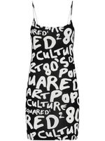 DSQUARED2 robe courte sans manches à imprimé - Noir