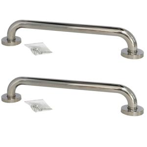 Gerimport Badkamer/douche wandbeugel handgreep - 2x stuks - RVS - zilverkleurig - 40 cm