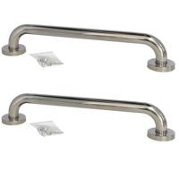 Gerimport Badkamer/douche wandbeugel handgreep - 2x stuks - RVS - zilverkleurig - 40 cm - thumbnail