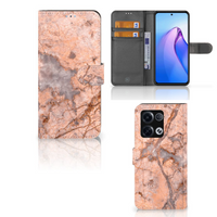 OPPO Reno8 Pro Bookcase Marmer Oranje