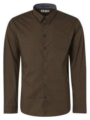 Shirt long sleeve all over printed dark green