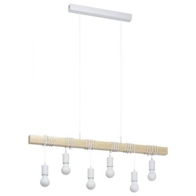Eglo Houten hanglampTownshend 6-lichts hout met wit - 43705