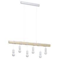 Eglo Houten hanglampTownshend 6-lichts hout met wit - 43705