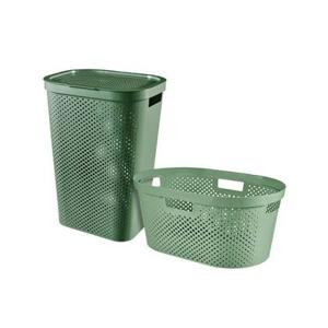 Curver Infinity Recycled Wasmand 60L + Wasmand 40L - Groen