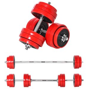 Dumbbell set - Barbell set - Halter - Gewichten - Halterset - Halters - Halterstang met gewichten - 30 Kg