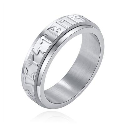Mendes Viking Script Ring - Edelstaal Zilver-19mm