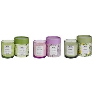 Beliani-COLORFUL BARREL-Geurkaars set-Thee|Lavendel|Jasmijn -Soja wax