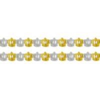 Slinger Kroontjes - 2x - 300 cm - goud/zilver - papier - versiering - feestslinger