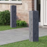 VidaXL Solar led pad licht 2 pcs antraciet koudgewalst staal