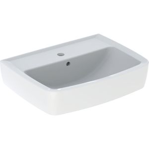 Geberit Bastia fontein square 50x38cm met kraangat en overloop wit