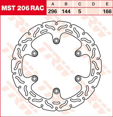 TRW Remschijf, remschijven voor de moto, MST206RAC