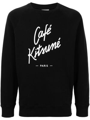 CAFÉ KITSUNÉ sweat en coton à logo imprimé - Noir
