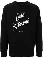 CAFÉ KITSUNÉ sweat en coton à logo imprimé - Noir