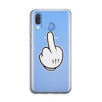 Middle finger black: Samsung Galaxy A40 Transparant Hoesje