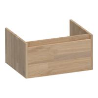 Brauer Hope - Onderkast - 60 cm - met 1 Softclose Lade Greeploos en 1 Sifon Uitsparing - Vingerlas Eiken Grijs