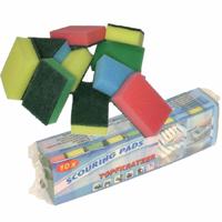 Schuursponsjes - 60x - multicolor - schuim/schuurspons - 9 x 6 x 3 cm - afwassponsjes