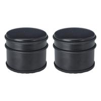 Deurstopper - 2x - rond - RVS - mat zwart - 9 x 9 x 7.5 cm - 1 kilo gewicht