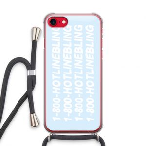Hotline bling blue: iPhone SE 2020 Transparant Hoesje met koord