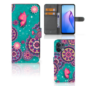 OPPO Reno8 Hoesje Cirkels en Vlinders