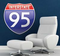 Muursticker Interstate 95 - thumbnail