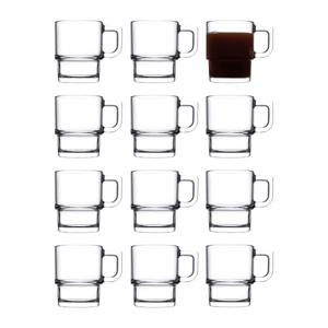 Pasabahce Koffie/thee glazen Cameron - set 12x stuks - transparant glas - 320 ml