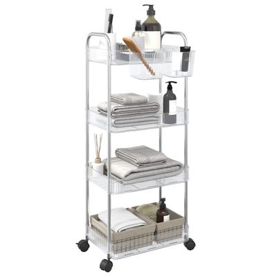 Opbergtrolley 4-laags 37x28x95 cm acryl transparant